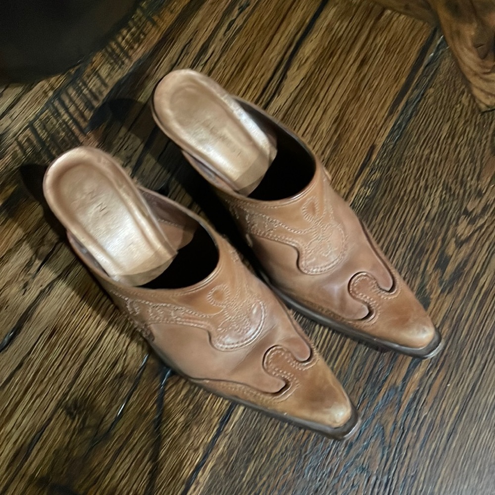 Nine West slip on western mule